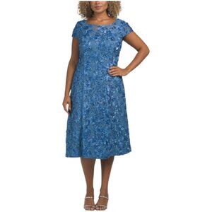 ALEX EVENINGS A-line Rosette Dress